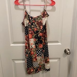 Patchwork floral fitted dress